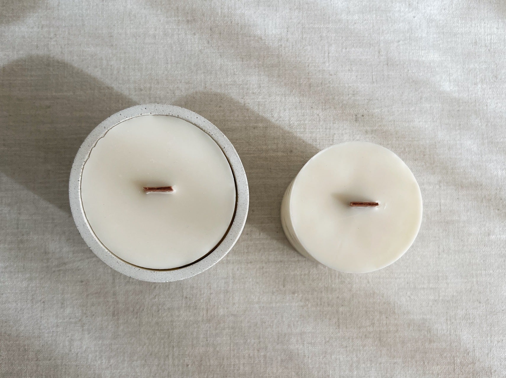 Handgemachte Betonkerze „Bare“ – ohne Duft, Soja- & Rapswachs (240 g)