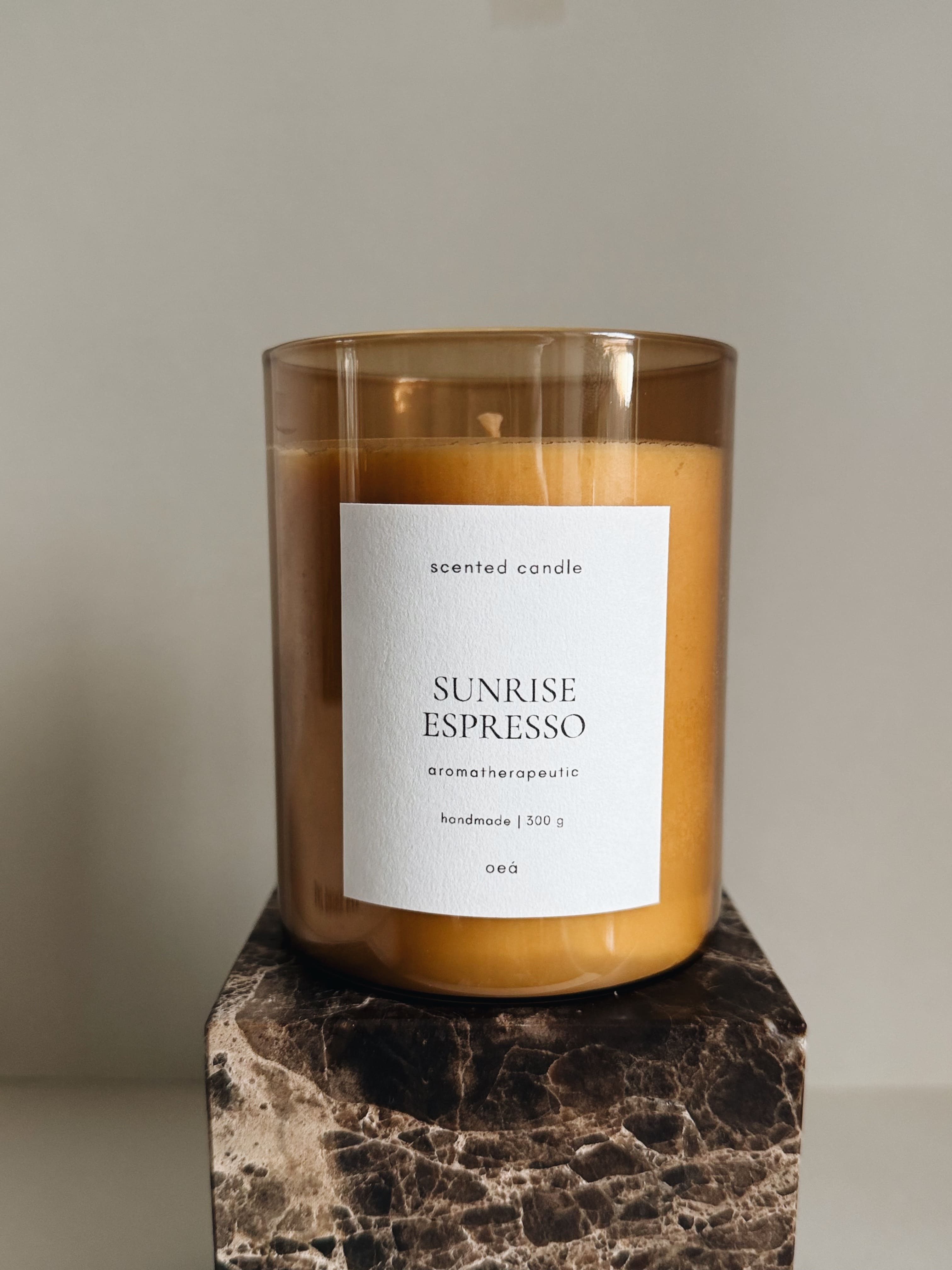 Duftkerze SUNRISE ESPRESSO | Kaffe & Orange im Glas (300g)