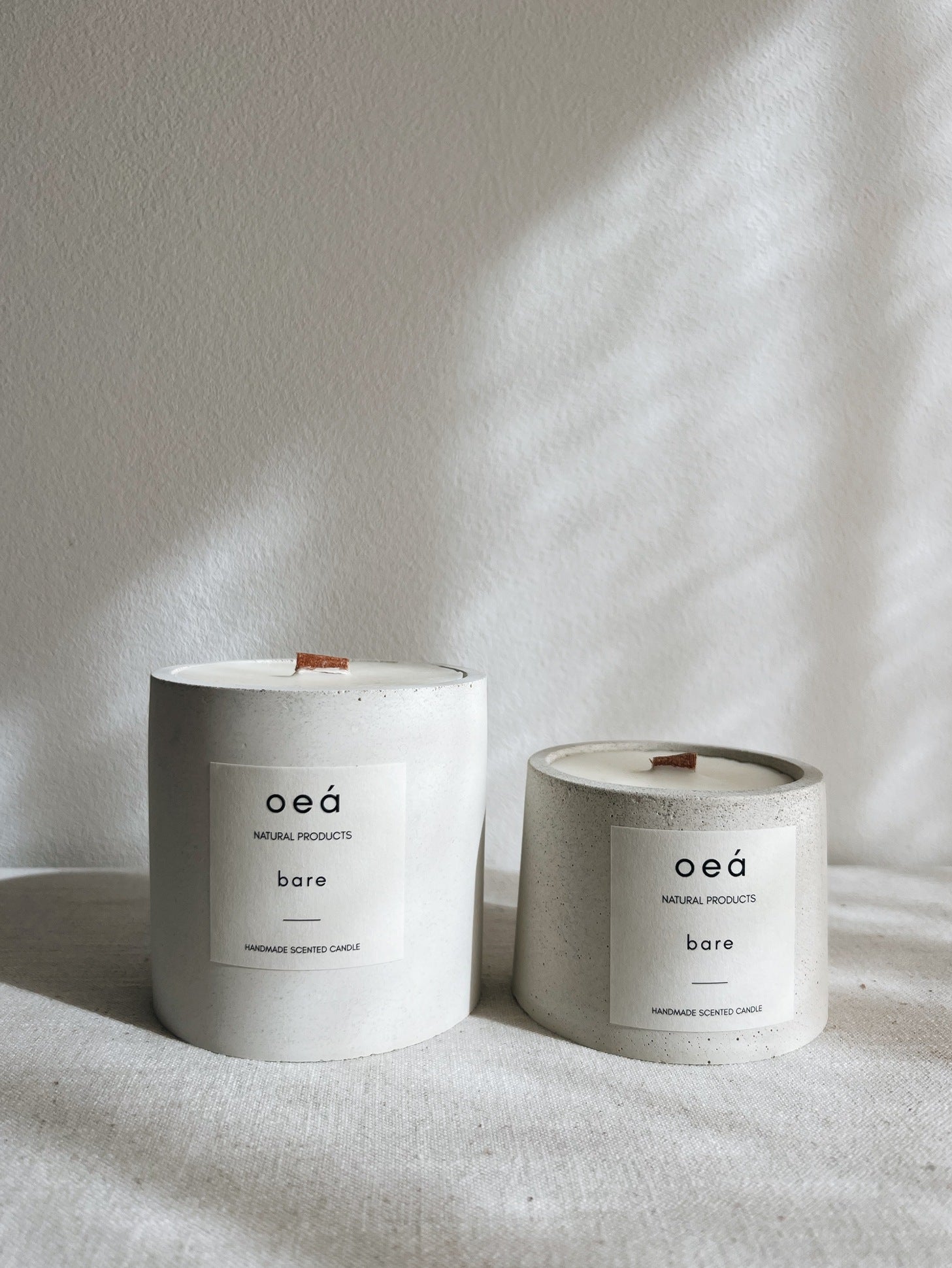 Handgemachte Betonkerze „Bare“ – ohne Duft, Soja- & Rapswachs (125 g)