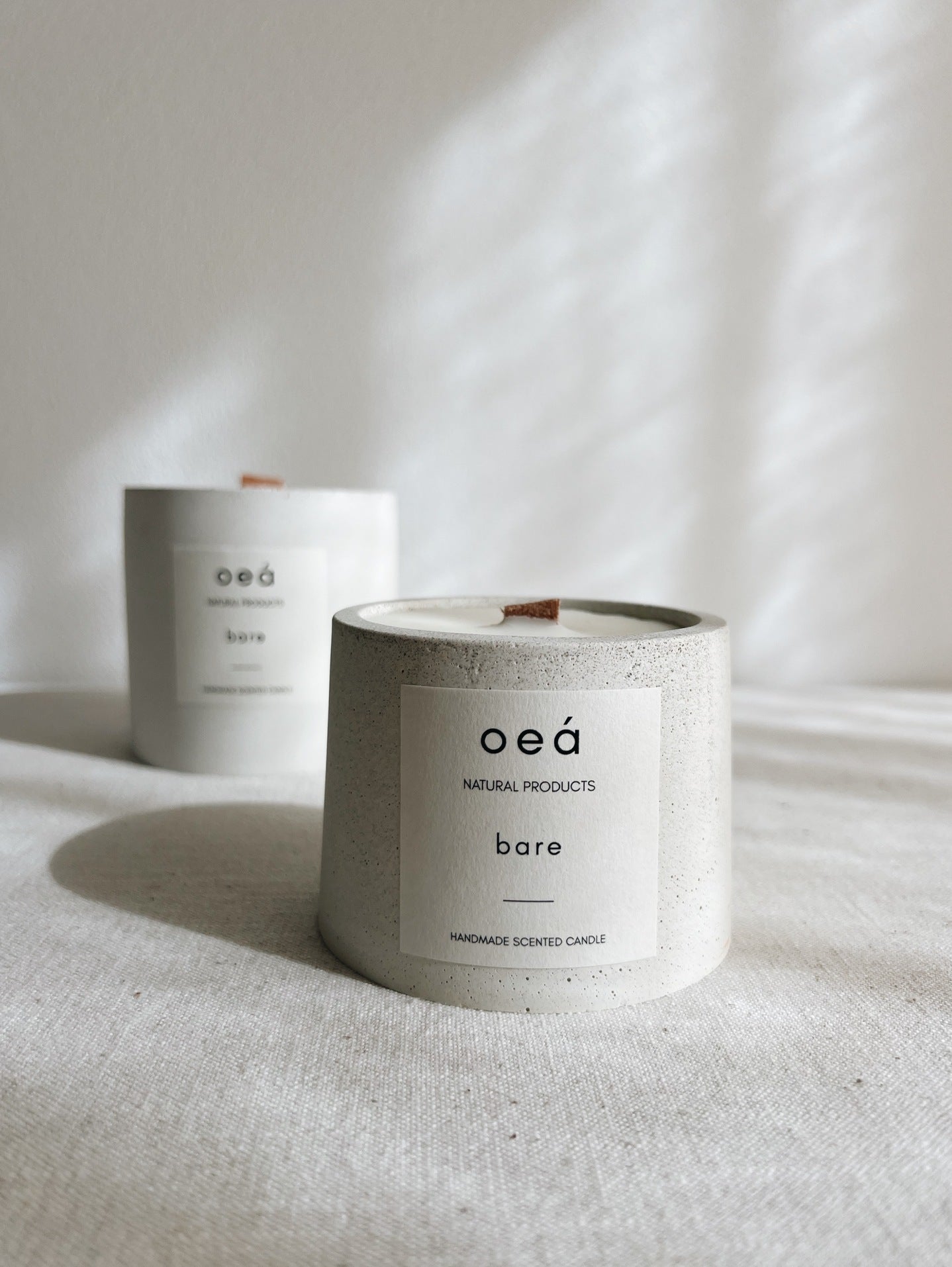 Handgemachte Betonkerze „Bare“ – ohne Duft, Soja- & Rapswachs (125 g)
